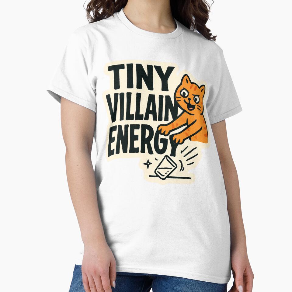 Tiny Villain Energy Funny Orange Cat Design by NicoVeithen
