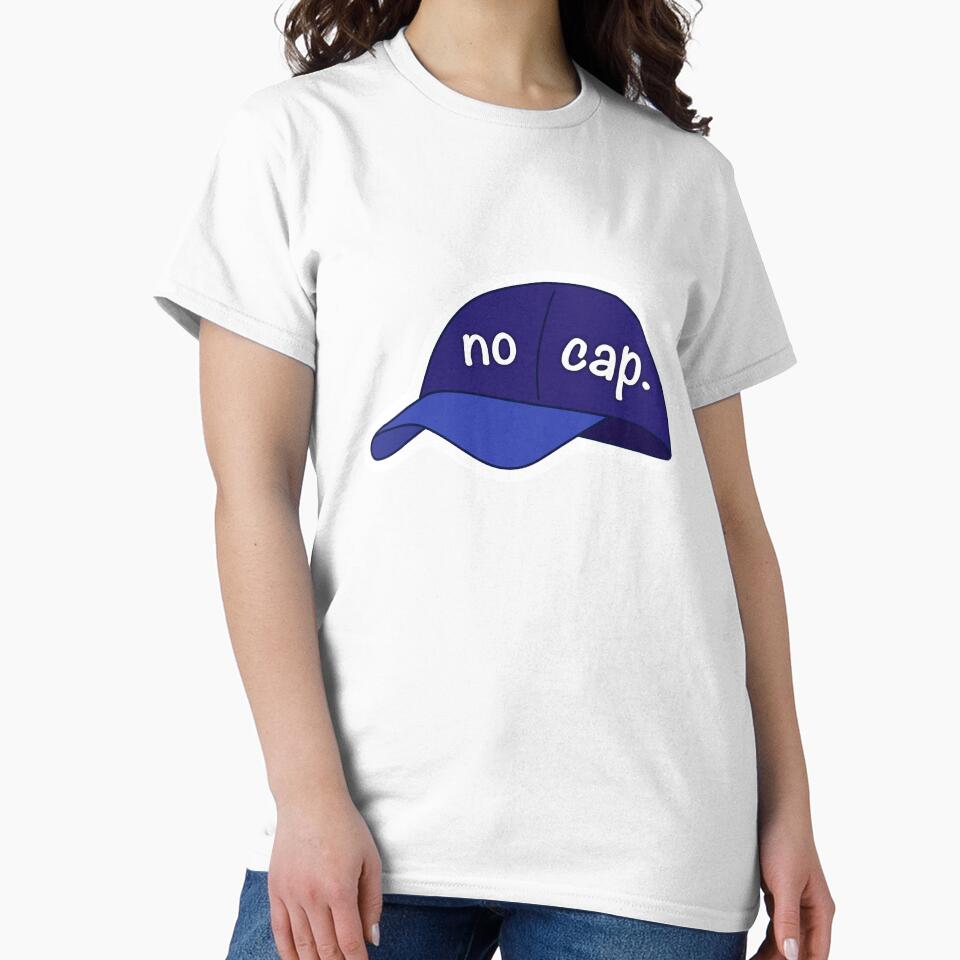 No Cap Gen Z Funny Slang Sticker Blue by Splash-of-Ink