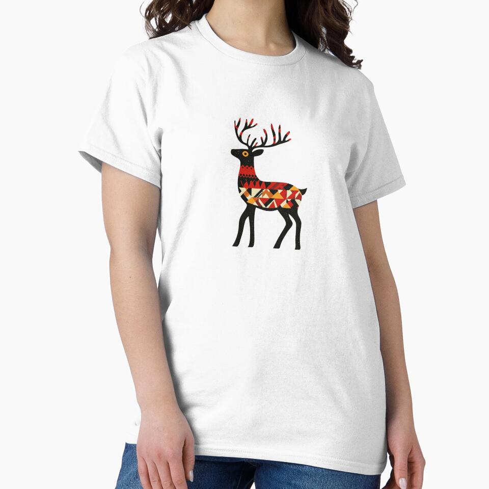 Geometric Reindeer Minimalist  Holiday Wildlife Design by gk-creations