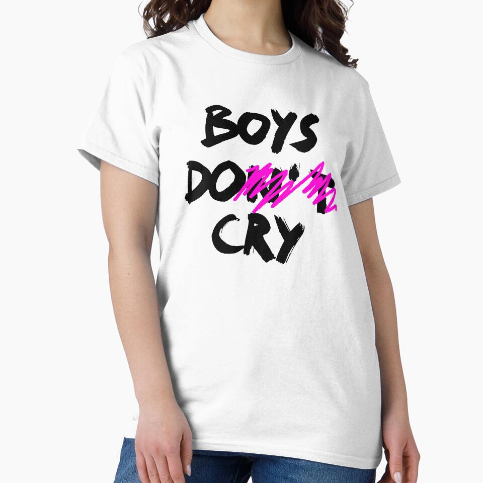 BOYS DO CRY / BOYS DON'T CRY / Cool and Funny quotes black by DRK7DSGN