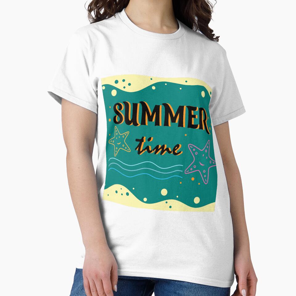 summer time banner, summer poster, enjoy the sunny summer, hello summer lettering theme by SabinArt