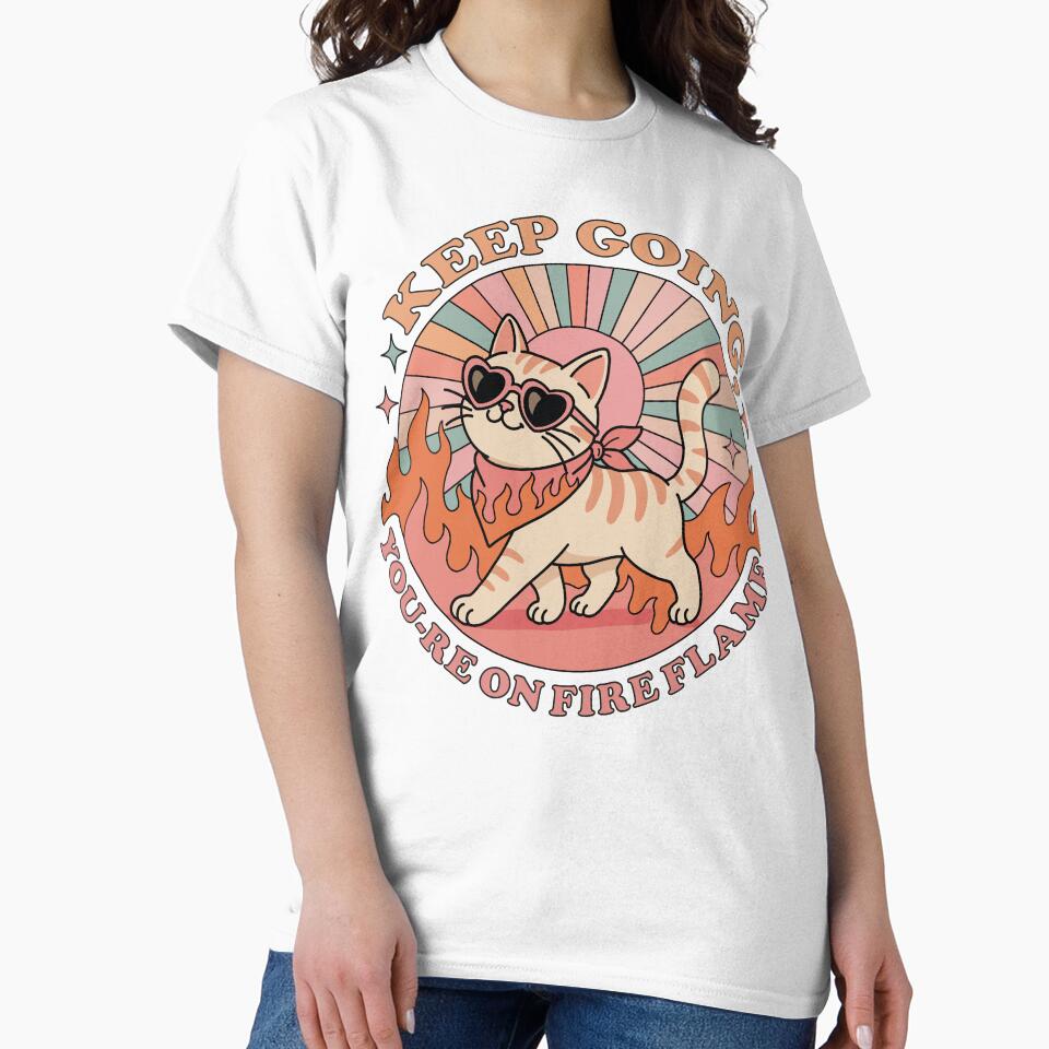 Keep Going You're On Fire Cat| Motivational Cute Cat | Positive Encouragement by Kutiefy-shop