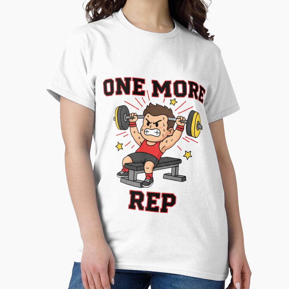 One More Rep Gym Motivation Cartoon | Fitness Workout Illustration for Digital Products by CozyPops