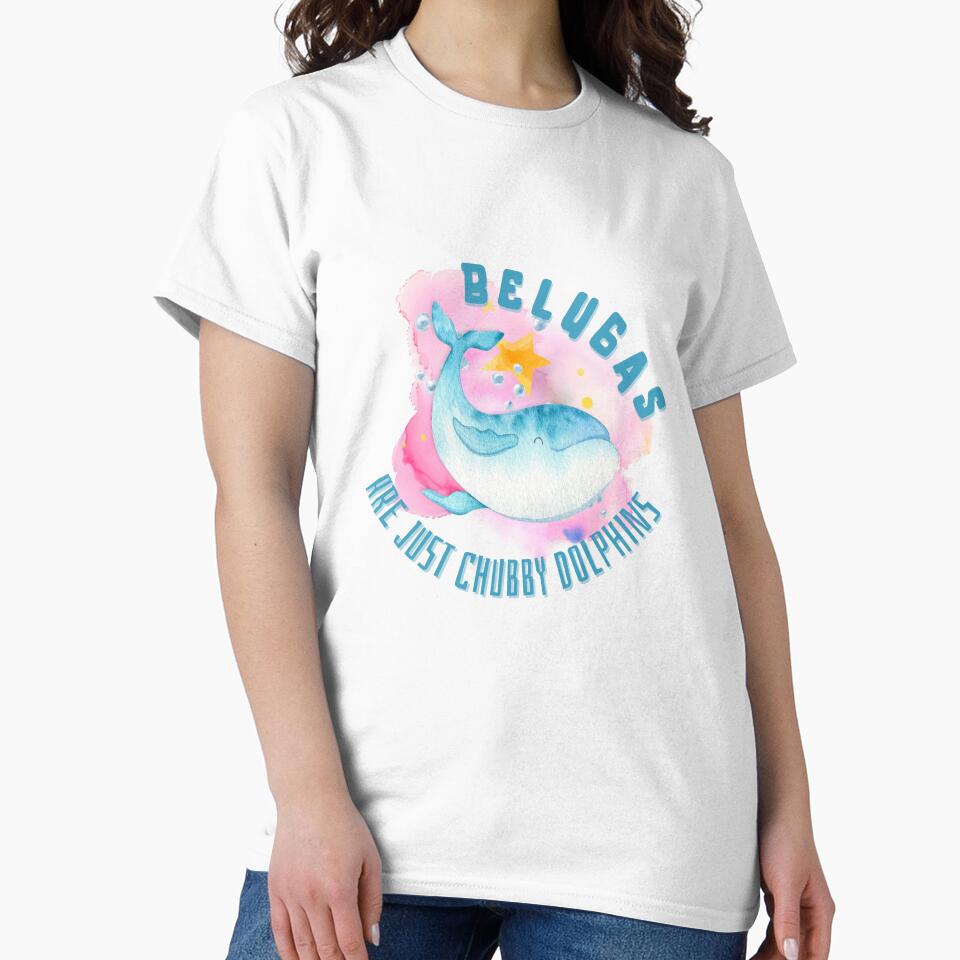 Belugas Are Just Chubby Dolphins Illustration by kuremureDesign
