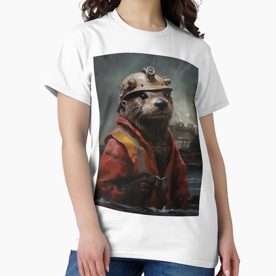 An otter day an otter hard hat by schamsyy
