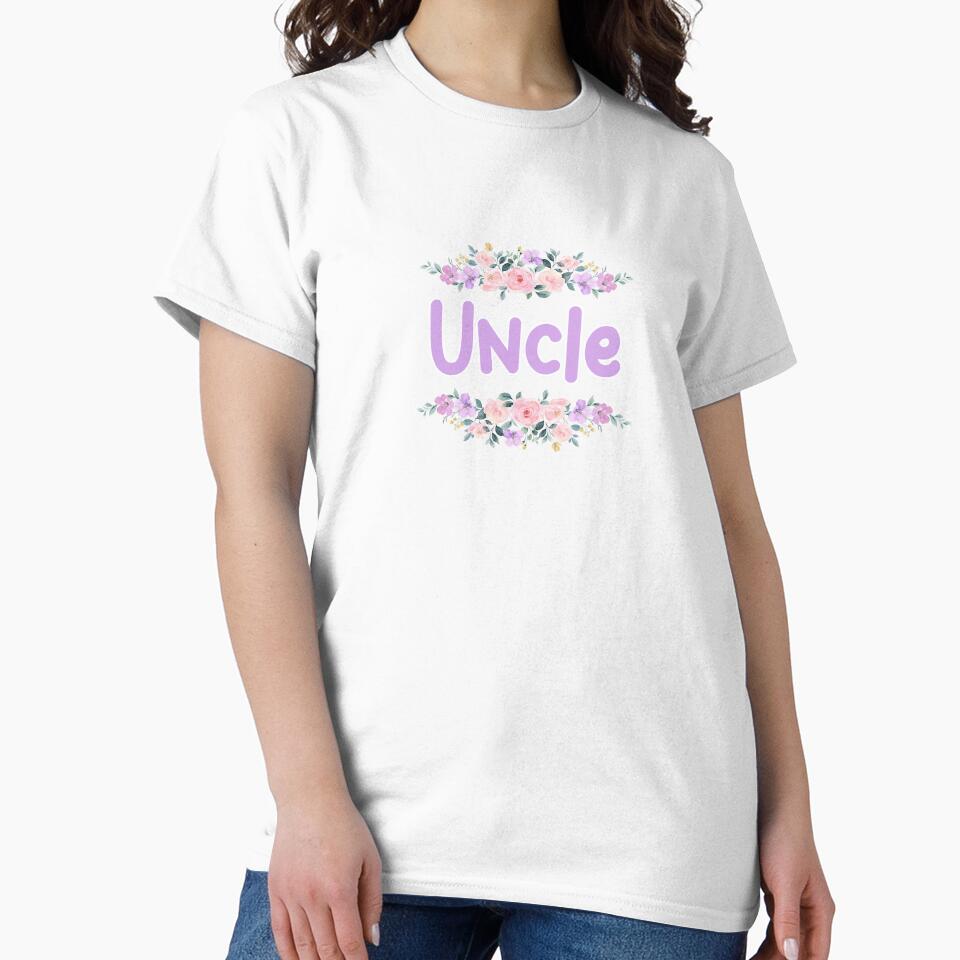 Purple Flower Uncle Name Label (Black) by NormadWorld