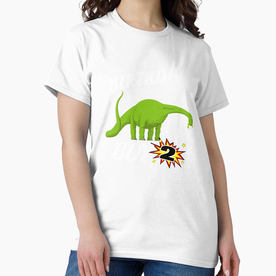 2 Years Old Birthday ShirtBrontasaurus GifDesign by drwigglebutts