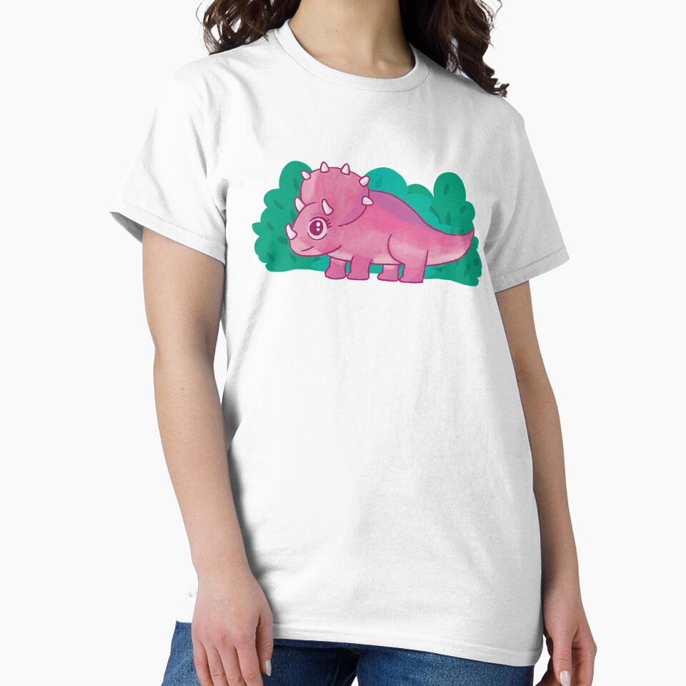 Baby Triceratops watercolor dinosaur by AaaleXX