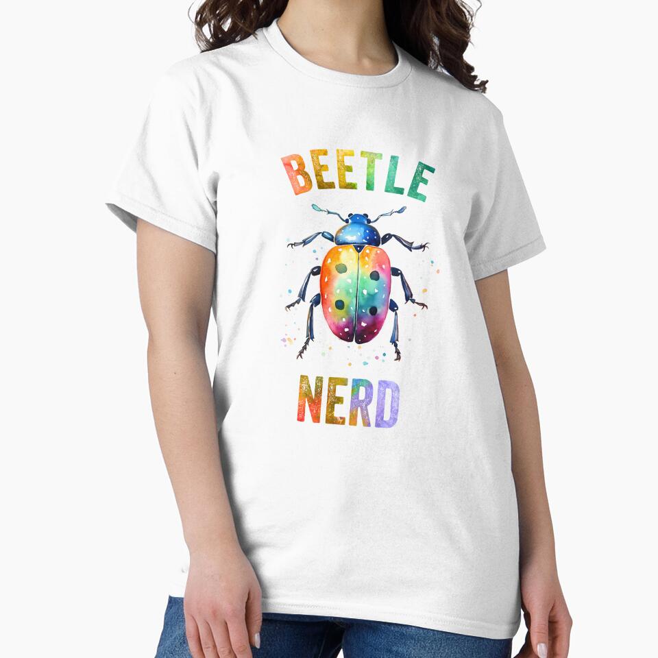 Beetle Nerd Colorful Watercolor Beetle by Zurickdesigns