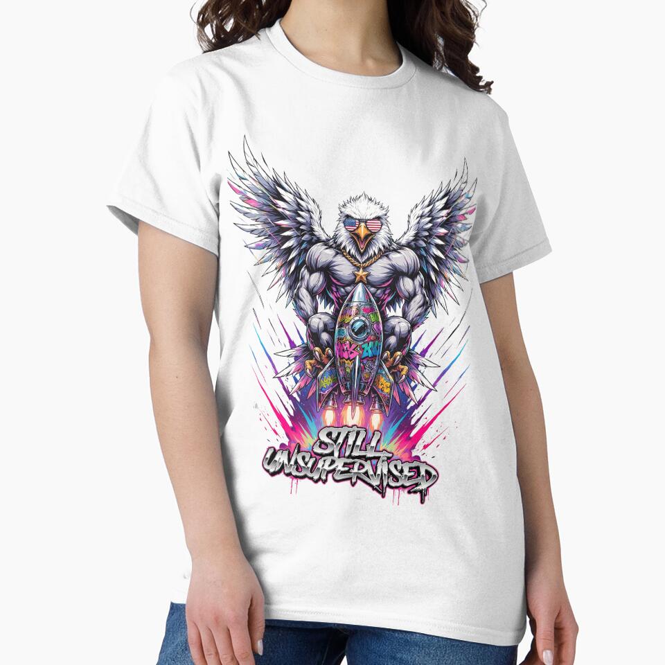 Still Unsupervised Gangster Eagle Gold Chain Rocket Tee v6 by DarylWelsh2024