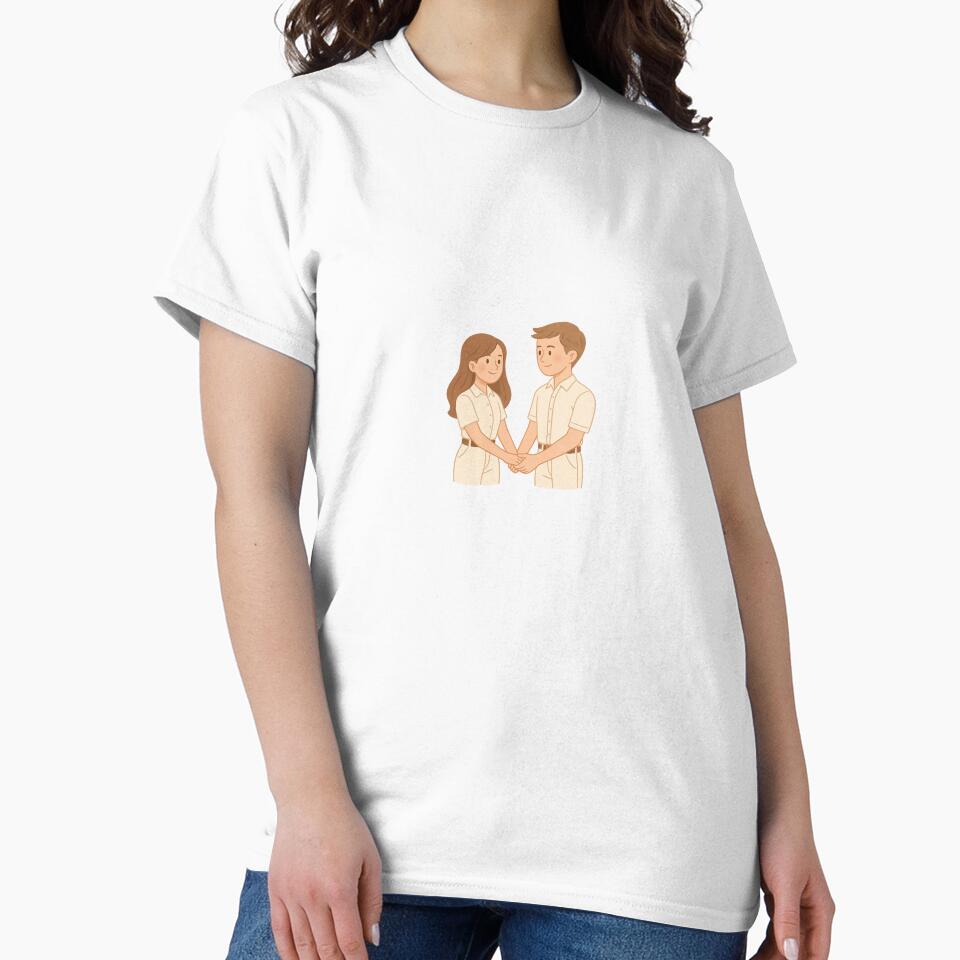 Warm Couple Holding Hands Cartoon PNG Transparent | White Outfit Love Illustration by ยี่มมี่โคซี่