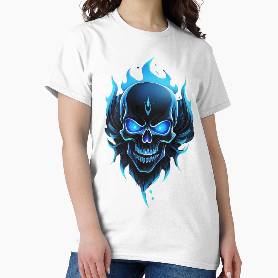Blue Skull with Fire by OurGirlGertie