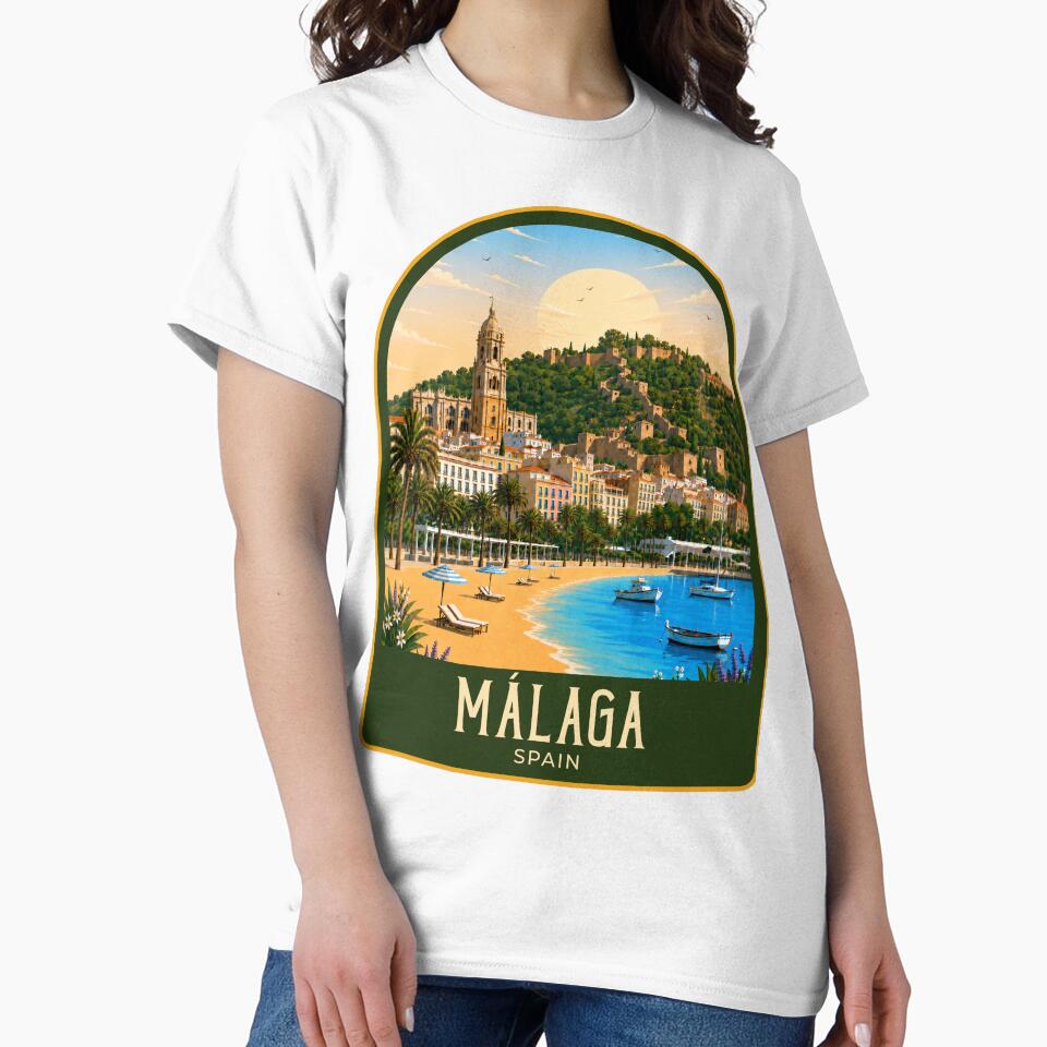 Málaga Vintage Travel Illustration by HomeLivingCo