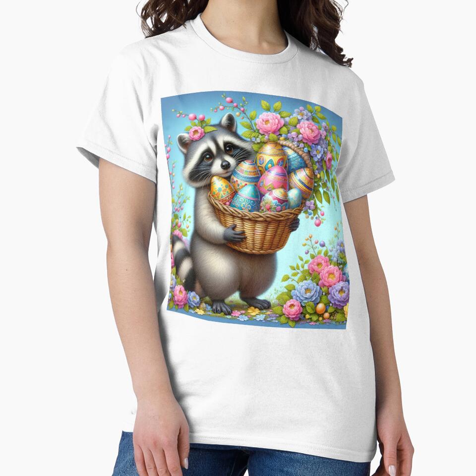 raccoon with Easter eggs basket by Expressions-Sel