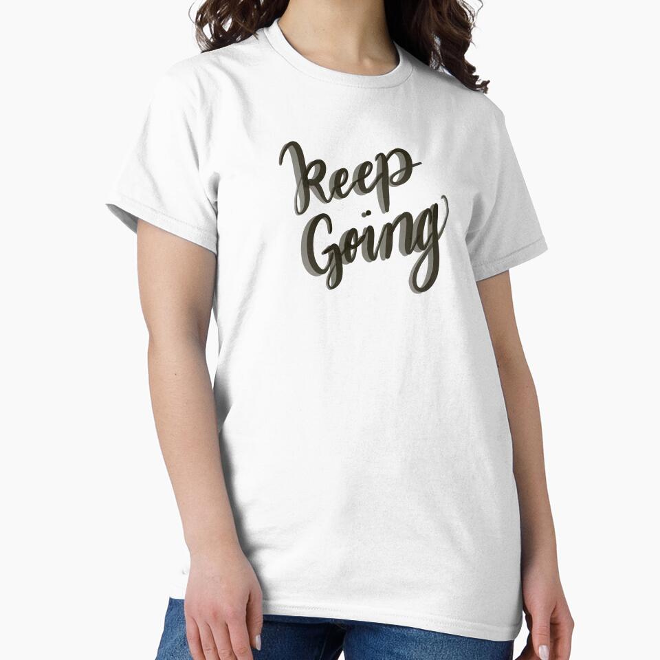 Keep Going Retro Caligraphy Motivational Quote by Sabbycreates