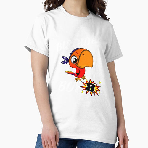 8 Years Old Birthday Design Pirate Bird GifDesign by drwigglebutts
