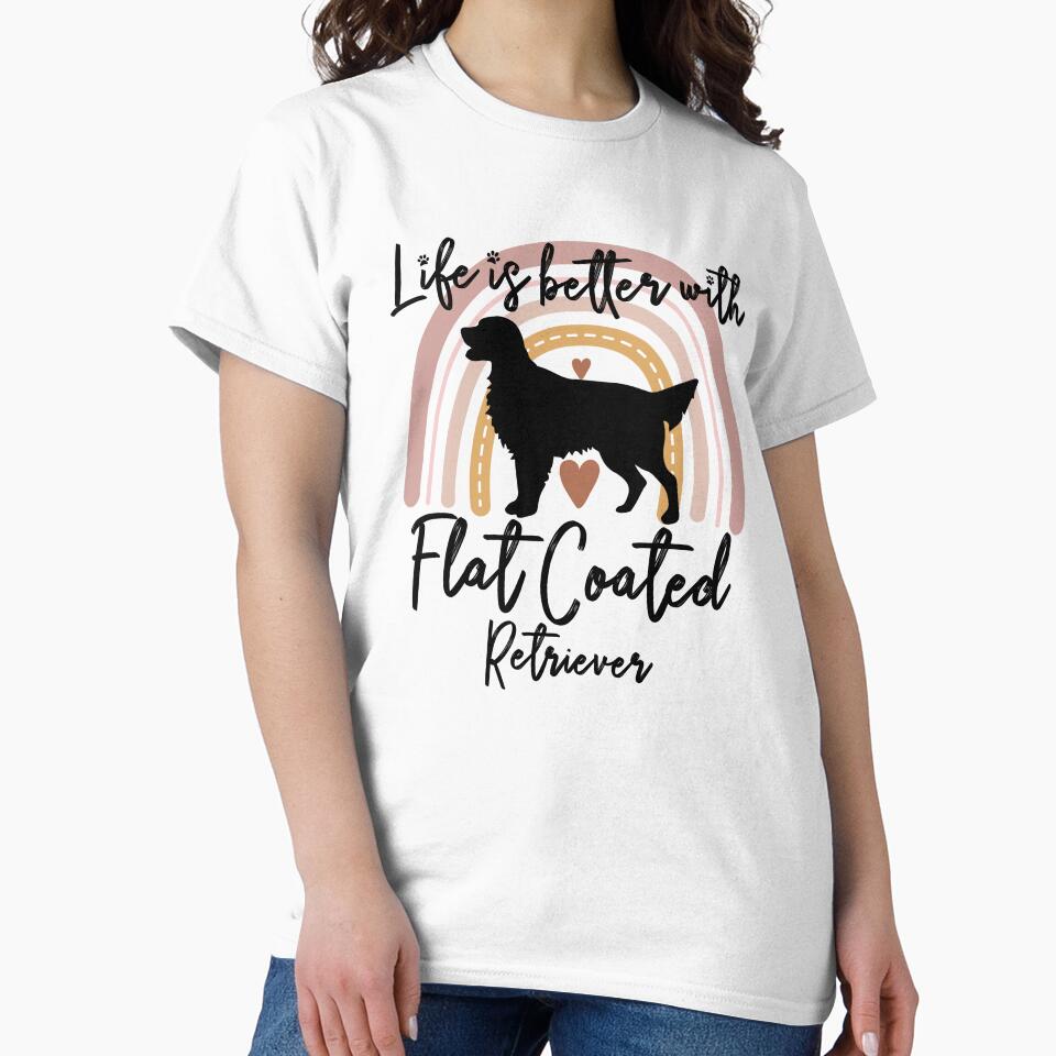 Flat Coated Retriever Dog Rainbow Aesthetic Boho by rafaeltto