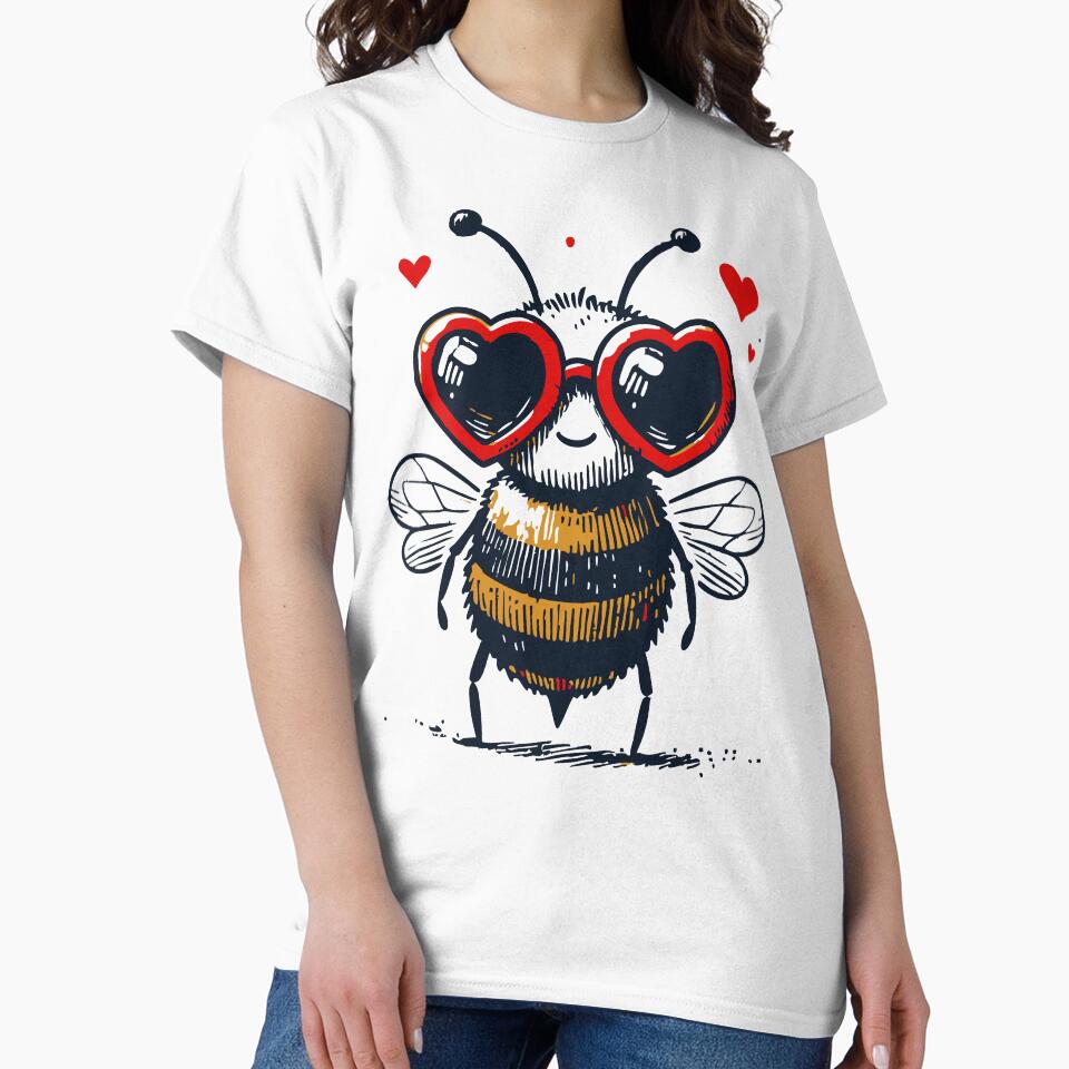 Bee My Valentine Happy Valentine Day Sketchy by TomFrontierArt