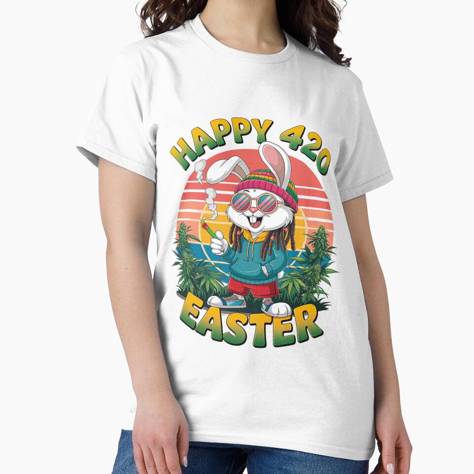 Happy 420 Easter Smoking Easter Bunny Men Women by Sutvaomom