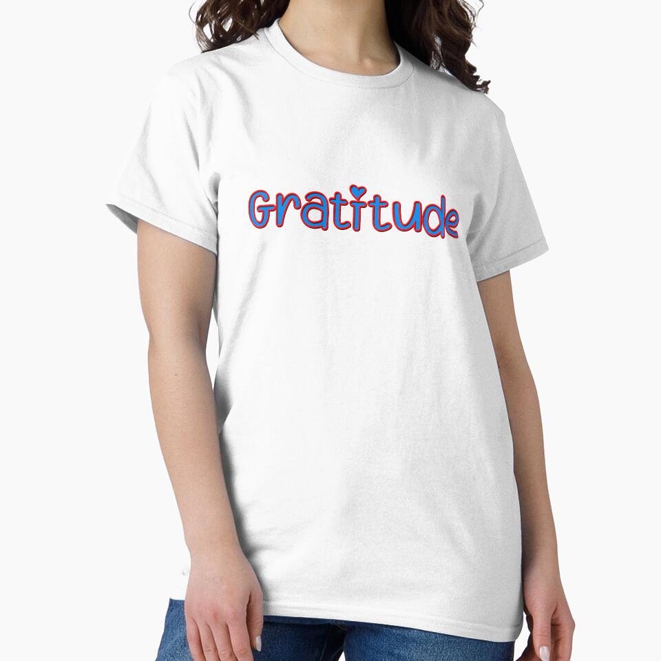 Gratitude in red and blue with a heart by DaveDanchuk
