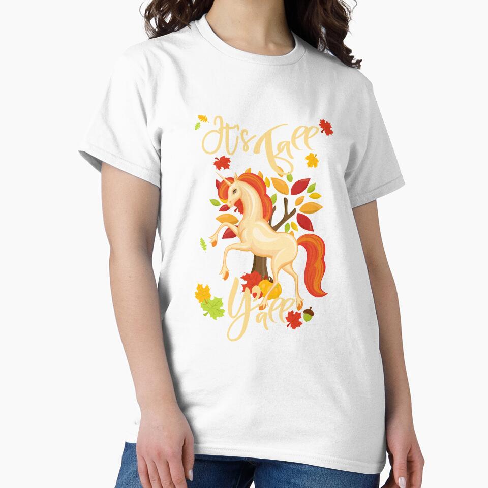 Fall Autumn Unicorn With Leaves It's Fall Y'all Gifts For Girls Women by Sapphire Star
