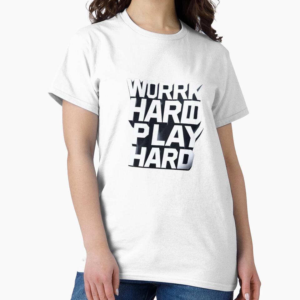 Work Hard Play Hard – Motivational 3D Geometric Design for Hustlers by Kawaii Planet Studio