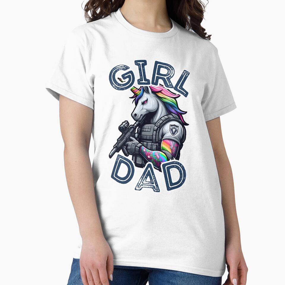 Girl Dad - Tactical Unicorn by WolfeTEES