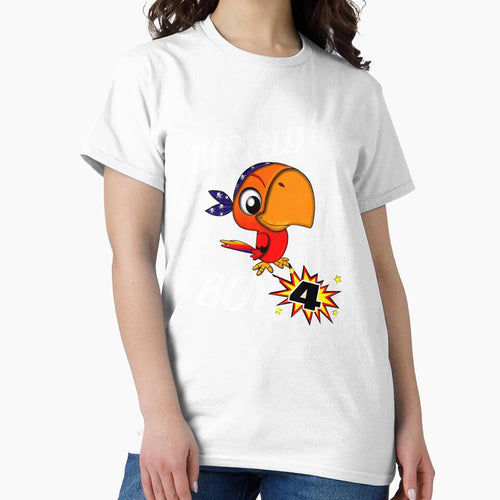 4 Years Old Birthday Design Pirate Bird GifDesign by drwigglebutts