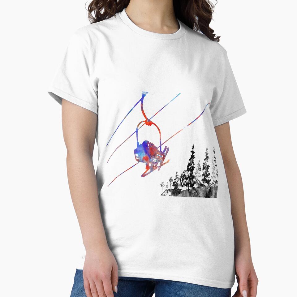Couple ski lift, couple, ski sport by Rosaliartbook