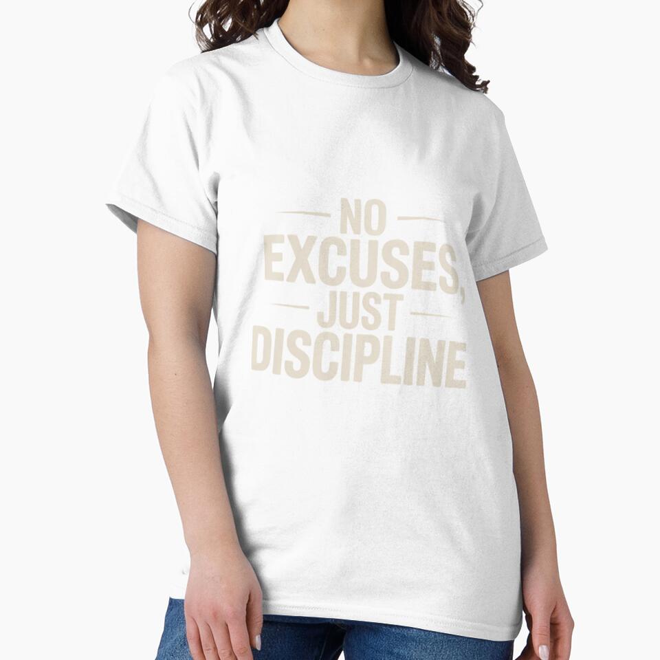 No Excuses Just Discipline Gym Motivation Quote Bold Minimalist Design by guchieworldcollection