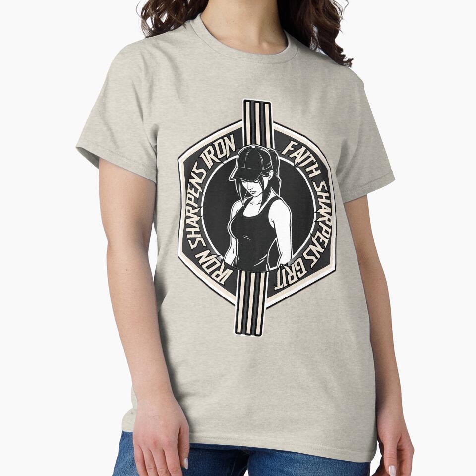 Iron Sharpens Iron Faith Sharpens Grit | Christian Women Gym by Bezuiden