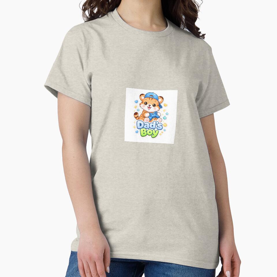 Dad’s Boy Cute Tiger Sticker | Kawaii Baby Animal Cartoon Design by TheFashionBoard