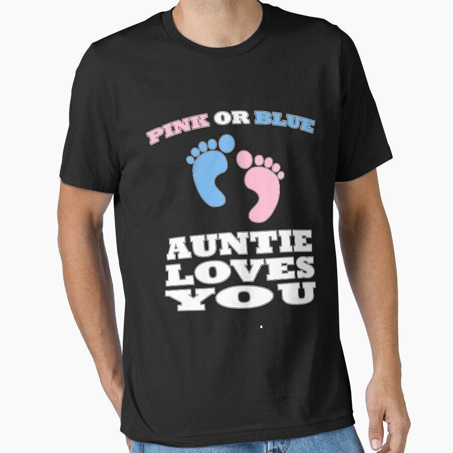 Pink Or Blue Auntie Loves You Gender Reveal Baby Shower by arcadetoystore