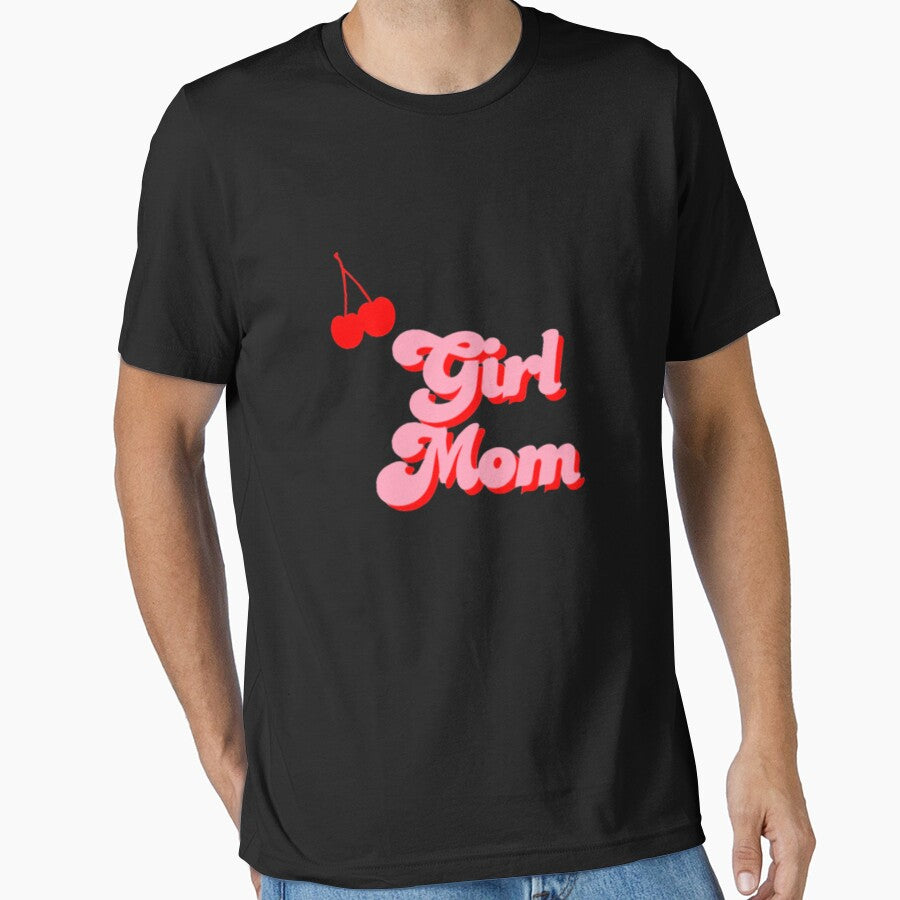 Black pink & Red Retro Cherry Girl Mom Merchandise by itsdessy23