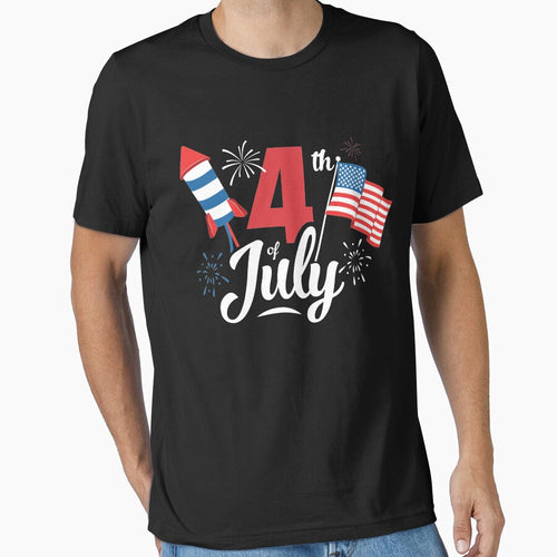 4th July Fireworks & USA Flag America Independence Day by Lenny Stahl