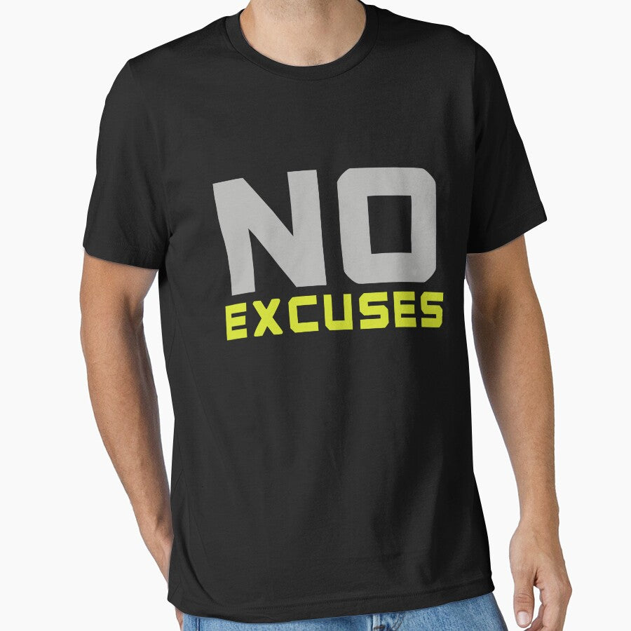No Excuses Motivational Quote - Bold Fitness and Gym Workout Design by OuSfian1