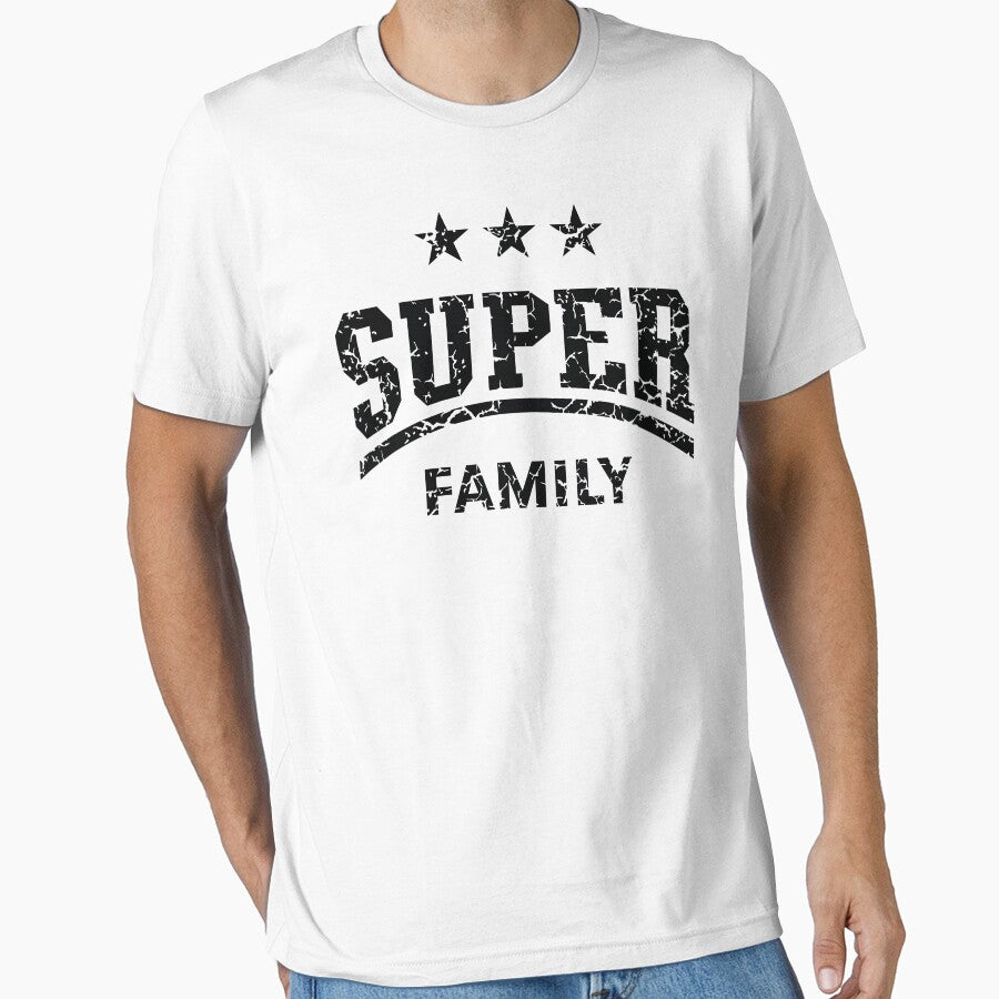 Super Family (Family / Father / Mother / Children / Vintage / Black) by MrFaulbaum