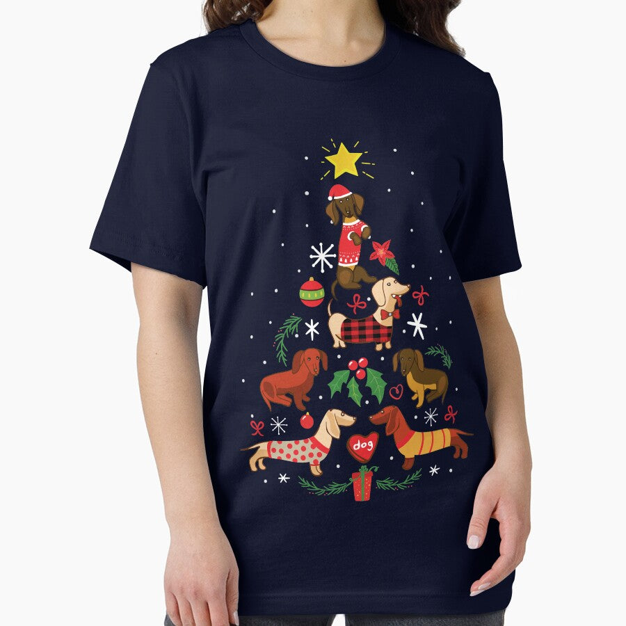 Funny Dachshund Christmas Tree Shirt Ornament Decor Gift by rafaeltto