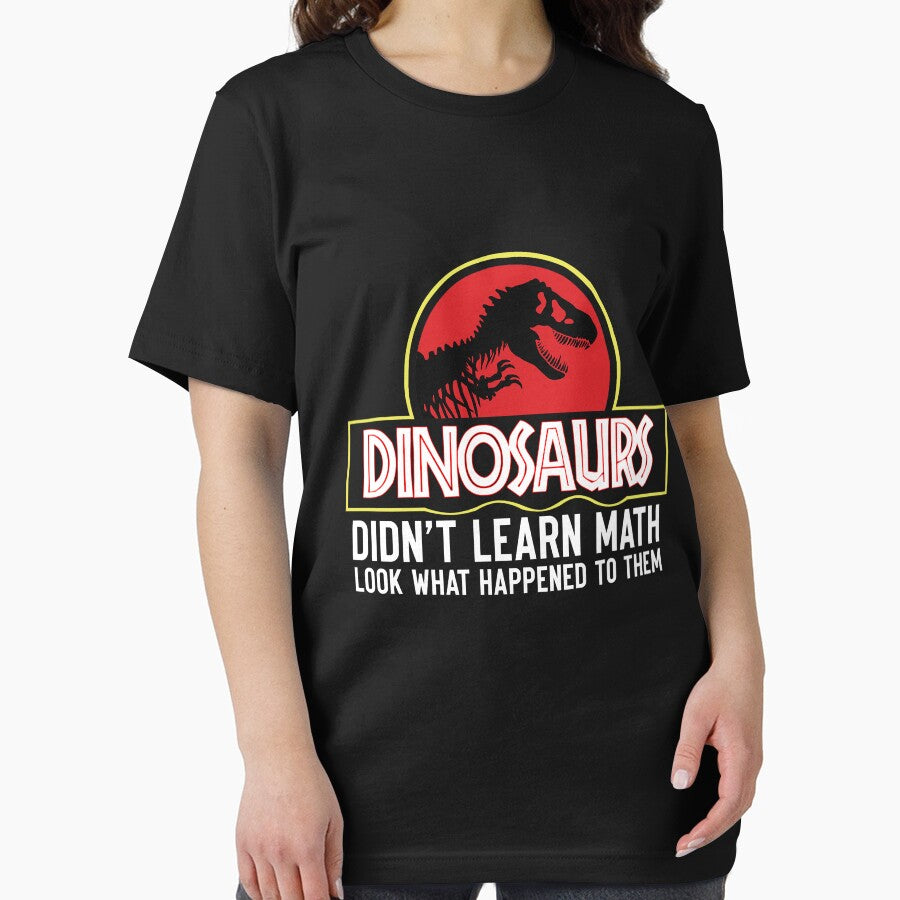 Funny Dinosaur Math Warning T-Shirt by TinaMDedrick