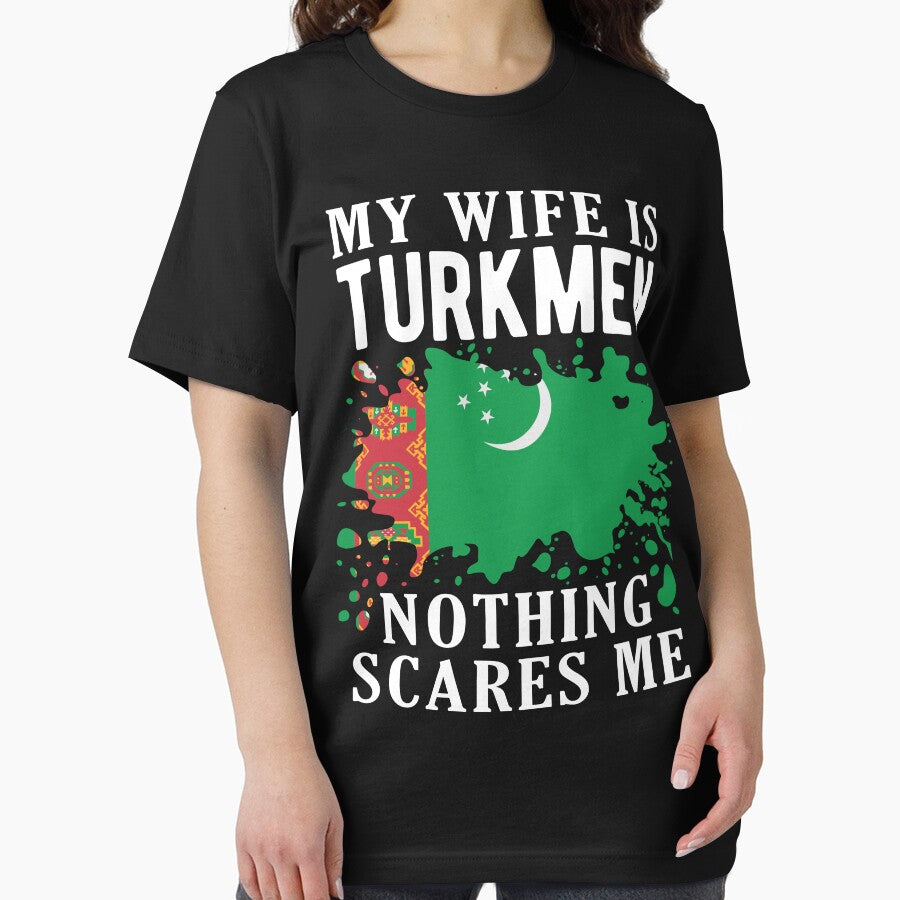 My Wife Is Turkmen Nothing Scares Me Turkmenistan Flag by OX-tright