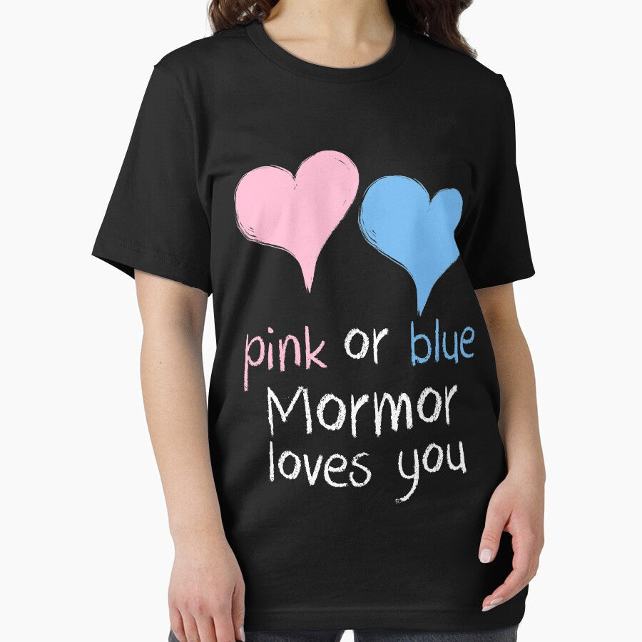 Pink Or Blue Mormor Loves You Baby Shower Gender Reveal Cute by arcadetoystore