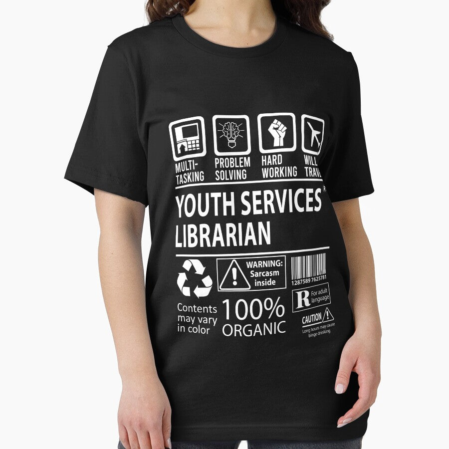 Youth Services Librarian T Shirt - MultiTasking Certified Job Gift Item Tee by sabinacsnm
