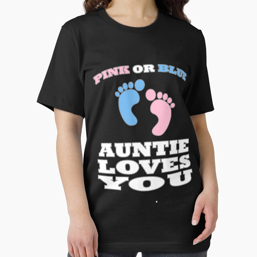 Pink Or Blue Auntie Loves You Gender Reveal Baby Shower by arcadetoystore