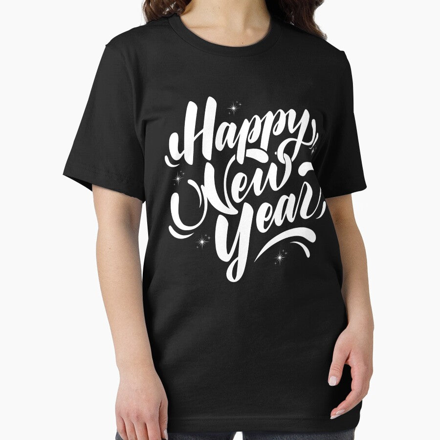 Happy New Year Gold Calligraphy T-shirt by lucidfrog