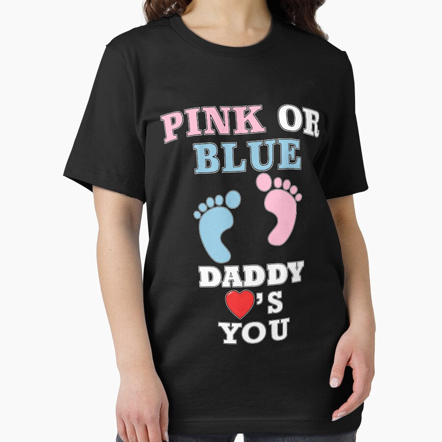 Pink Or Blue Daddy Loves Heart You Gender Reveal Baby Shower by arcadetoystore
