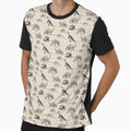 Vintage Museum Dinosaur Skeleton Illustrations, Black & Cream Dinos by Kristi Duggins