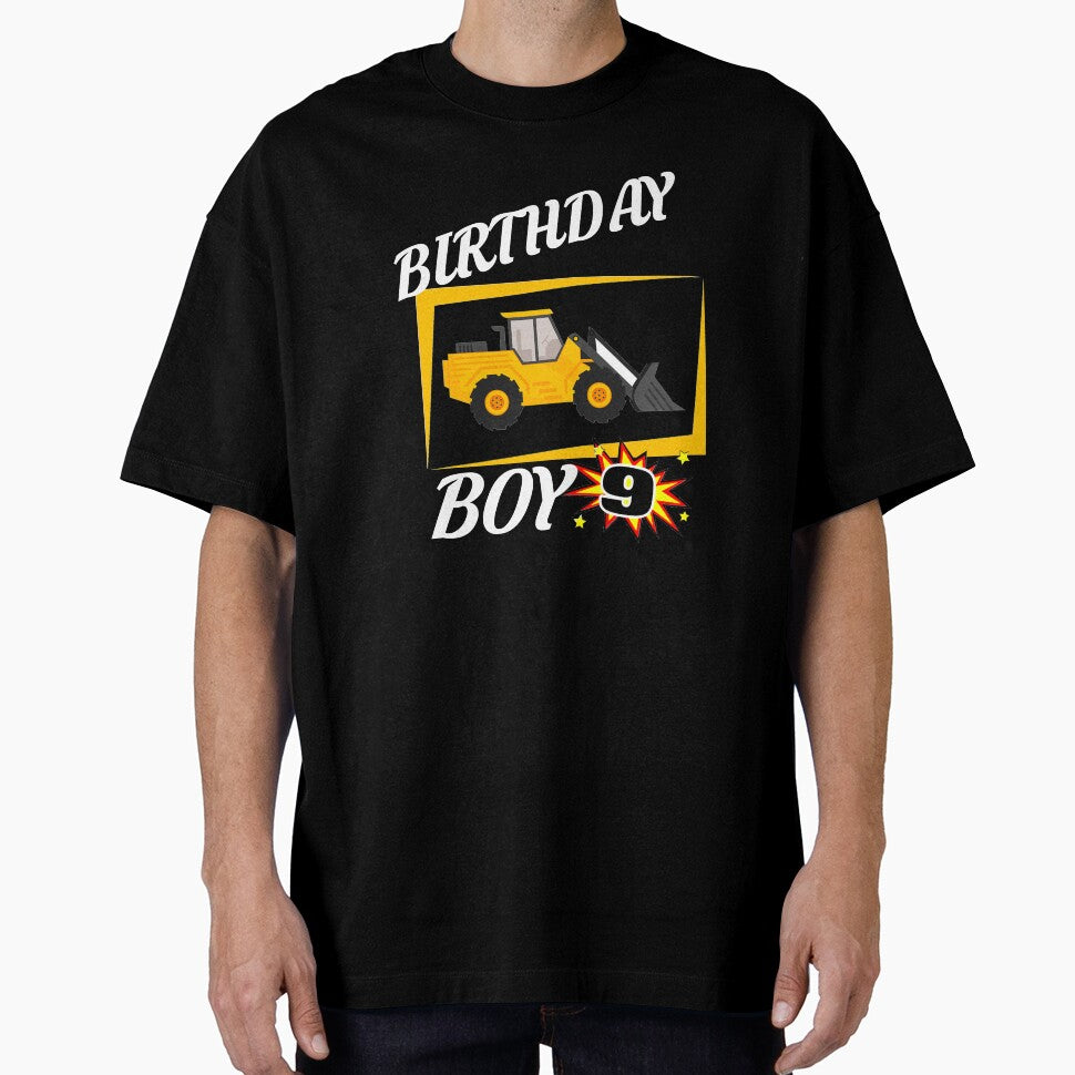 9 Years Old Birthday Design Bulldozer GifDesign by drwigglebutts