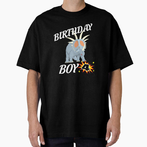 4 Years Old Birthday Design Dinosuar Shirt by drwigglebutts