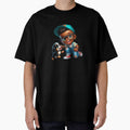 Happy Black Kid with Glasses Cartoon Art by Lulunza