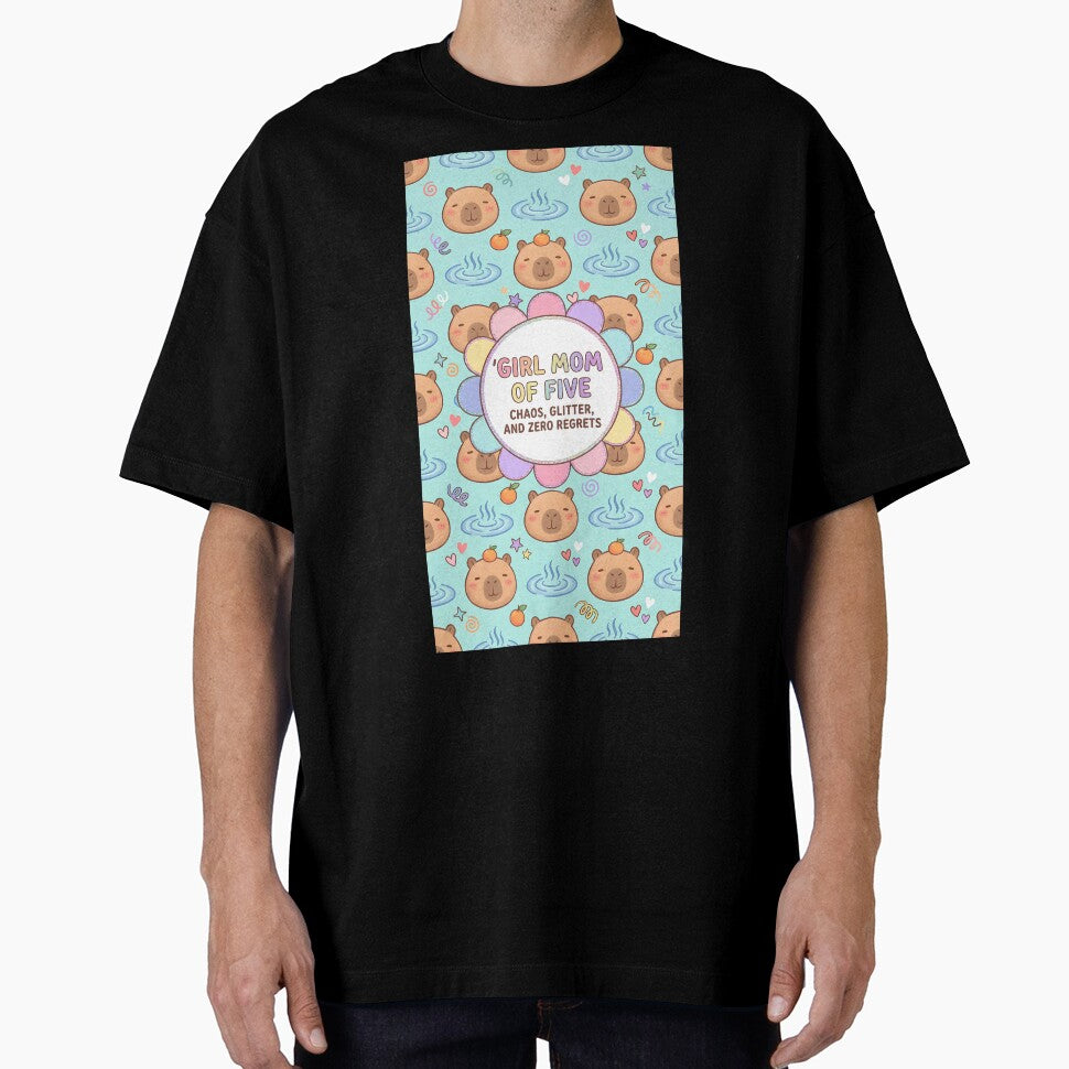 Girl Mom of 5 Cute Capybara Pattern by Itsheartshop